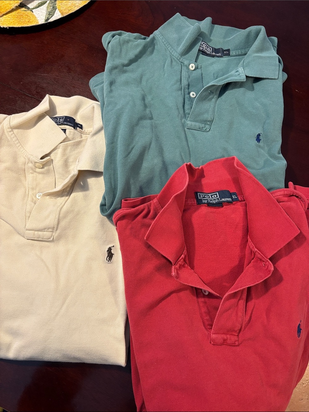 Polo by Ralph Lauren Polo Shirts - Red, Green, Cream (3-Pack)